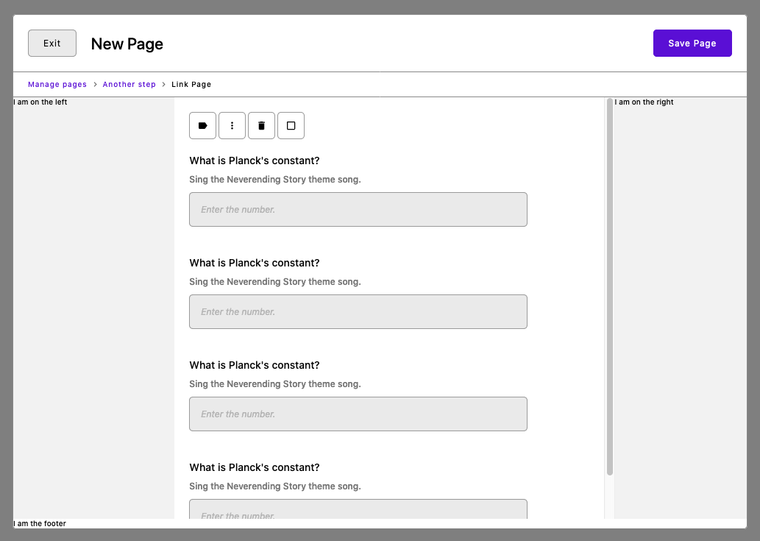 new page modal