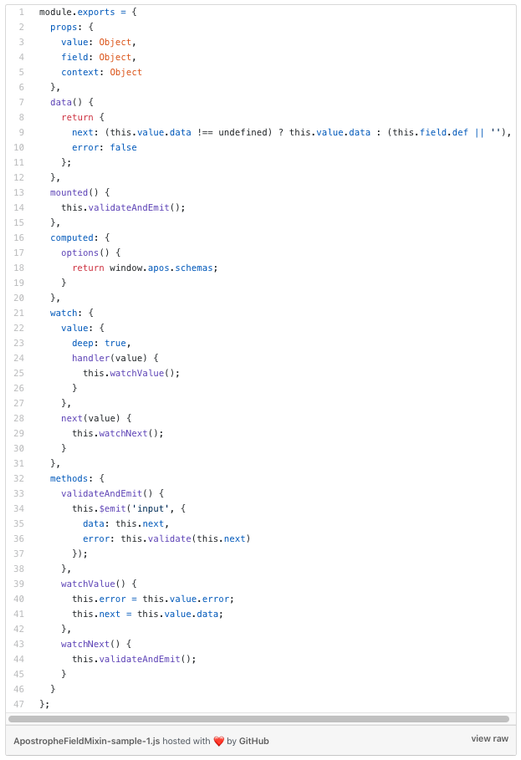 field mixin javascript