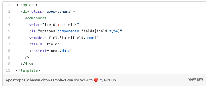 schema editor vue