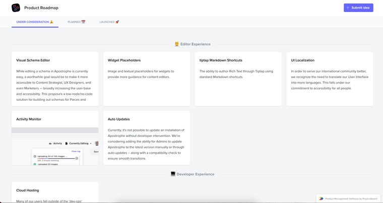 open source cms product roadmap