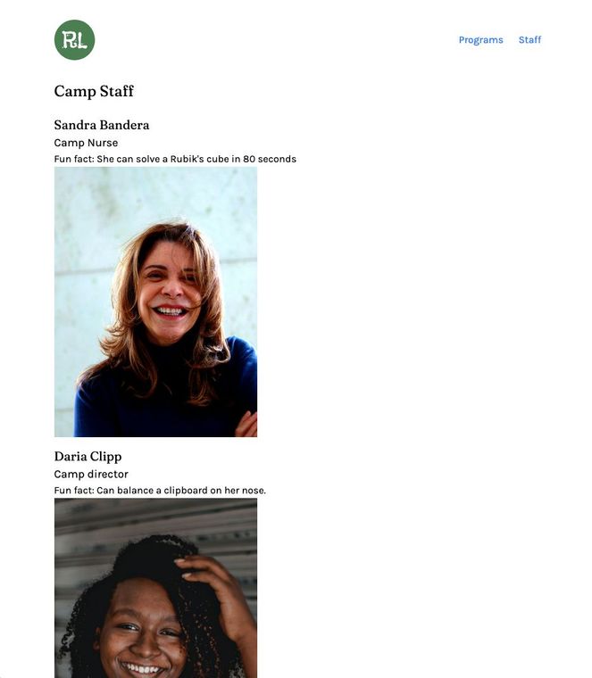 gatsby staff page