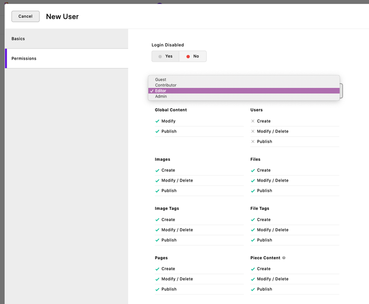 users permission sets