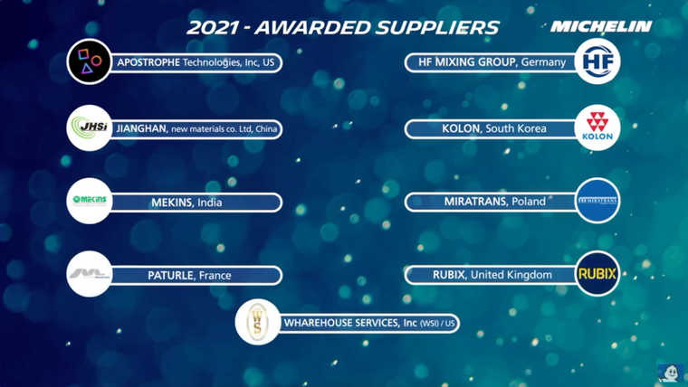 2021 Michelin Awarded Suppliers