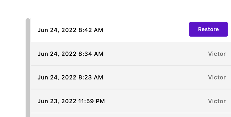 CMS Document Version timestamp