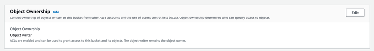 AWS s3 object ownership