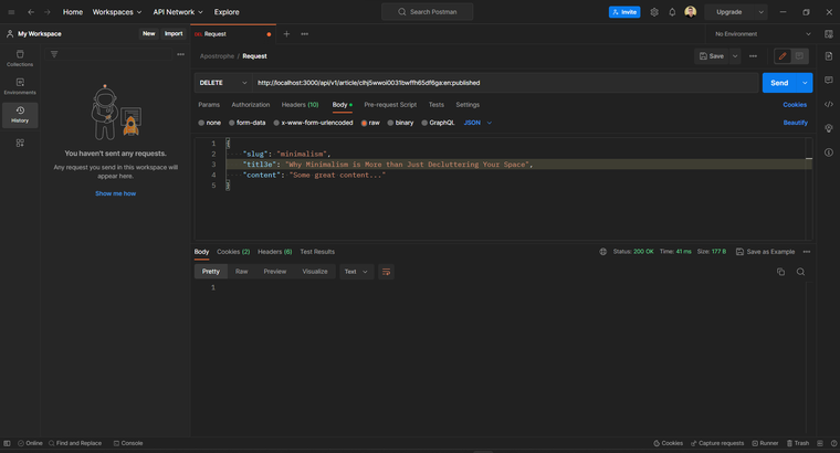 delete piece headless cms