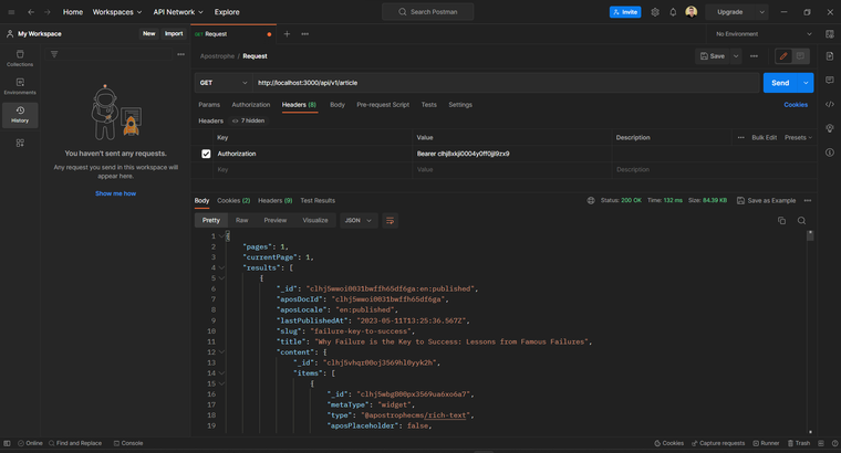 bearer token headless cms