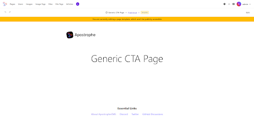 edit template page cms