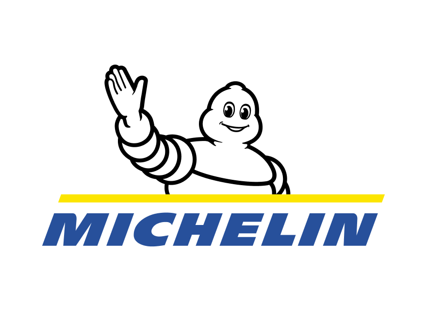 Michelin Man Waving with Michelin Text