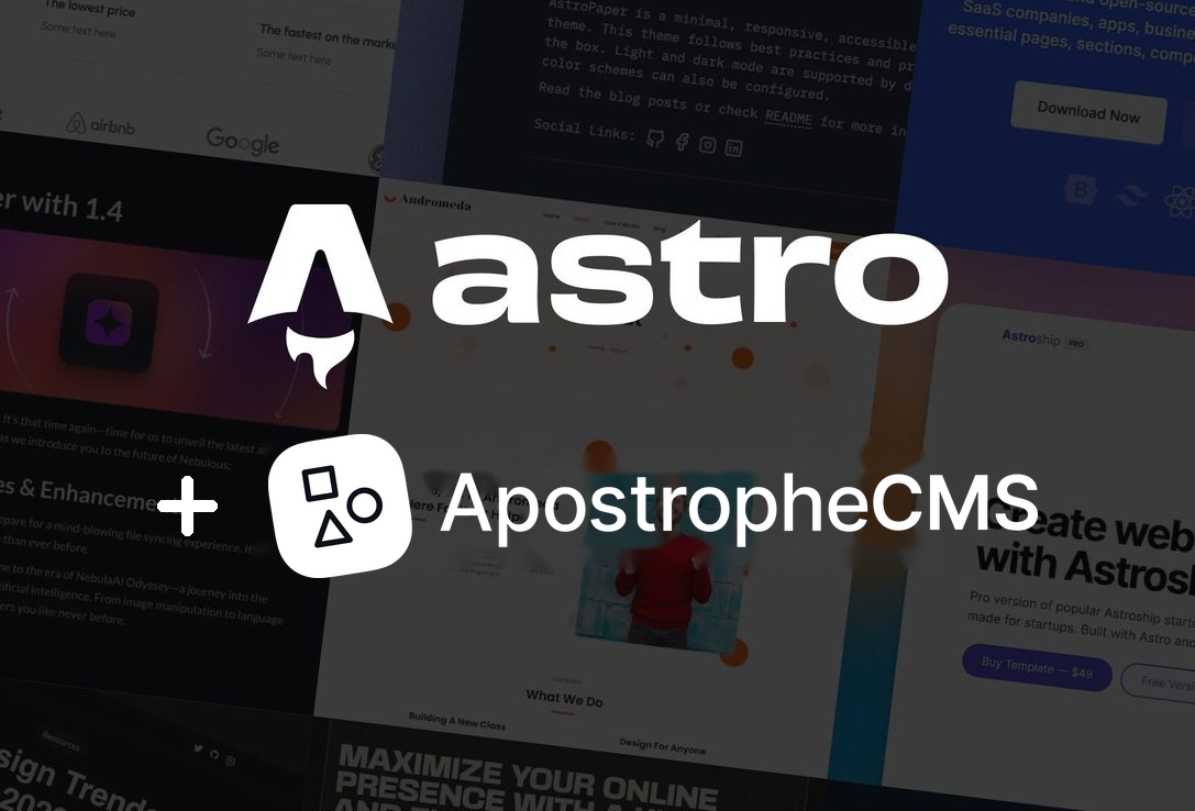 Astro and ApostropheCMS logos