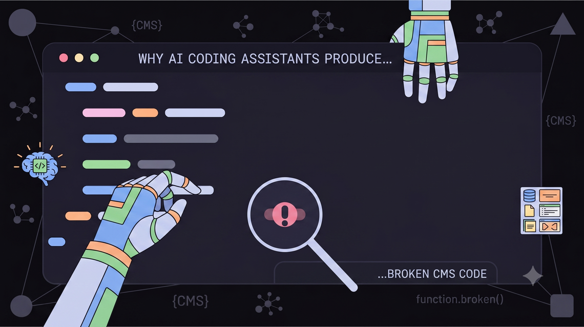 Why AI coding assistants produce plausible but broken CMS code