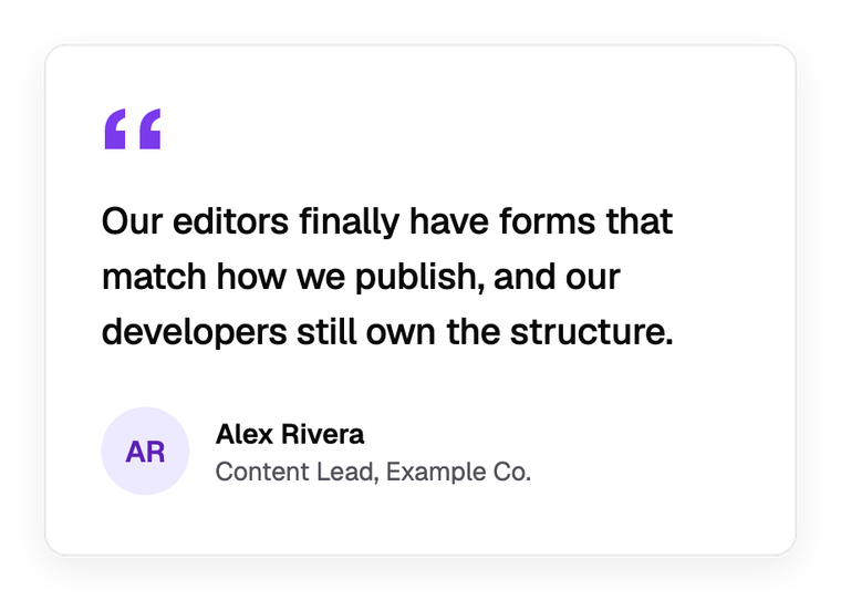 Example of a testimonial widget